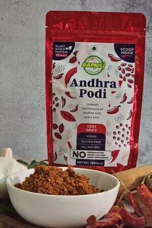 Andhra Podi in bowl and Pouch
