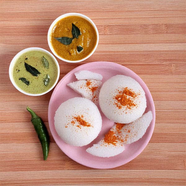 A Plate of Idli with podi