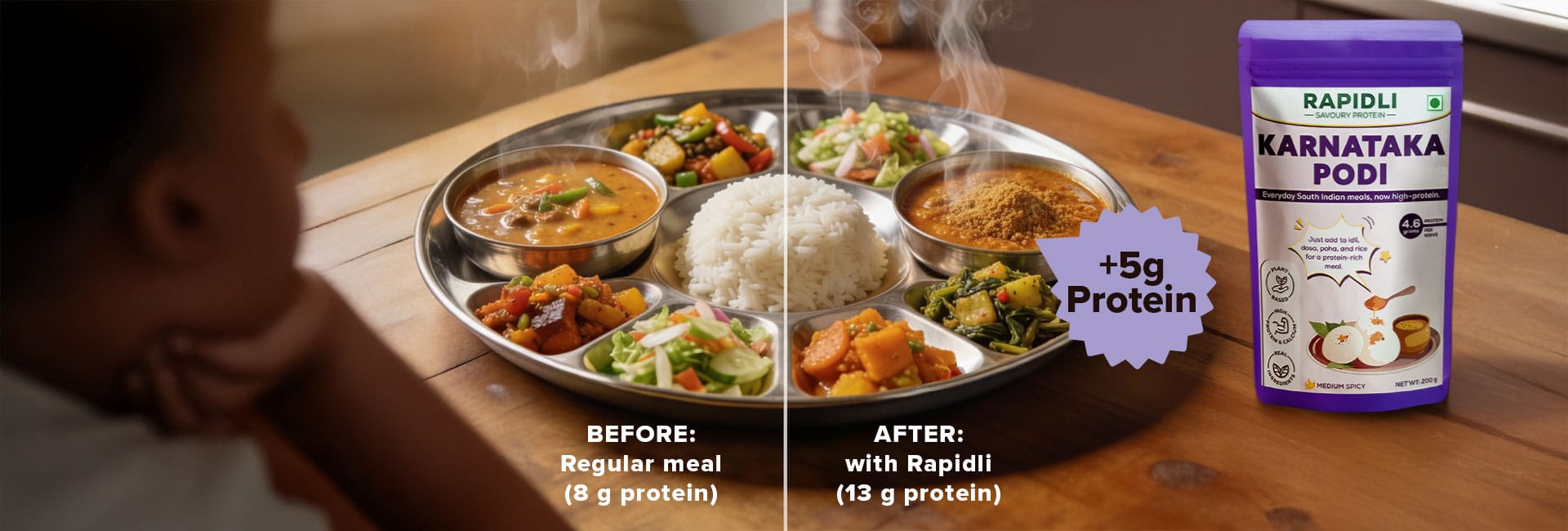 Thali before and after Rapidli
