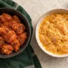 Dry-rubbed chicken beside chicken coated in a curd marinade