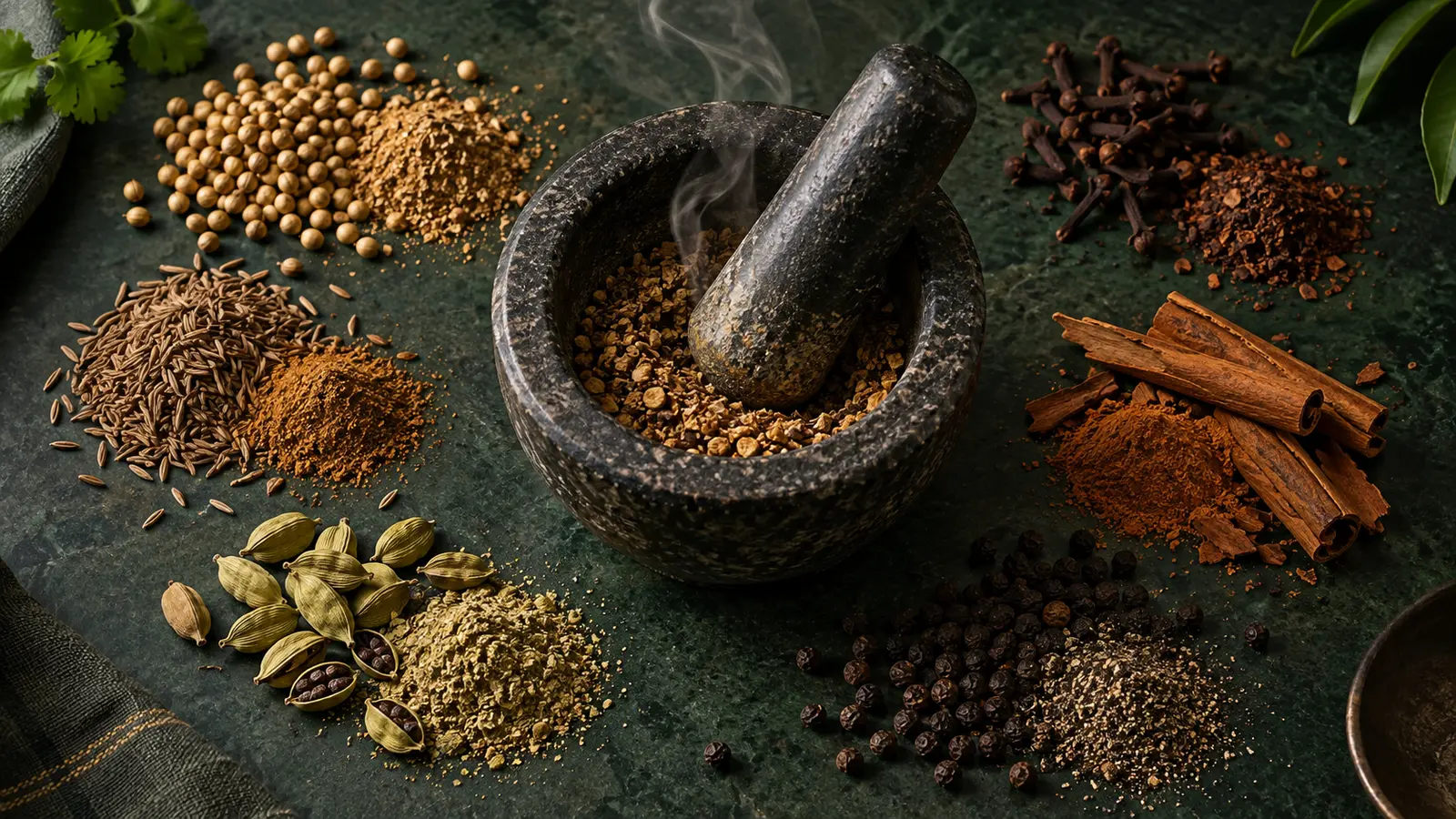 Freshly ground spices and aroma