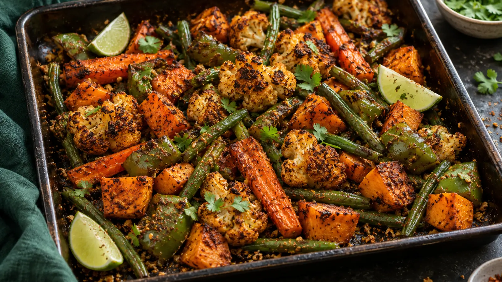 Roasted vegetables seasoned with podi
