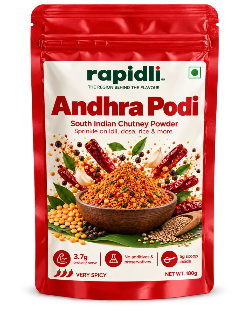 Rapidli Andhra Podi glossy stand-up pouch