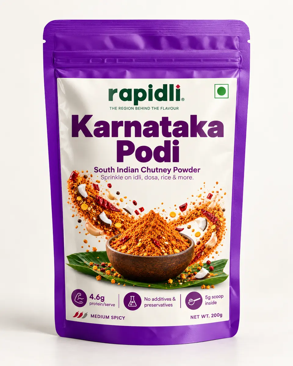 Rapidli Karnataka Podi glossy stand-up pouch