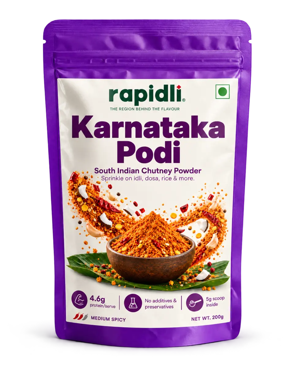 Rapidli Karnataka Podi glossy stand-up pouch