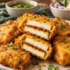 Paneer pakora showing a thin podi filling