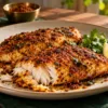 Pan-fried white fish with a podi spice coating and lemon