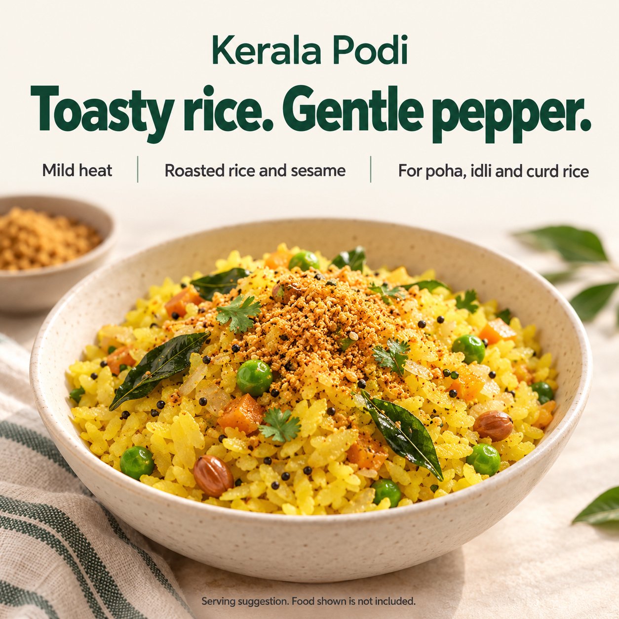 Rapidli Kerala Podi: Flavour, heat and signature serving idea Rapidli Kerala Podi serving inspiration: Flavour, heat and signature serving idea. Food shown is not included.