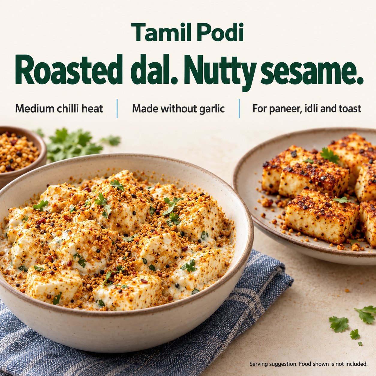 Rapidli Tamil Podi: Flavour, heat and signature serving idea Rapidli Tamil Podi serving inspiration: Flavour, heat and signature serving idea. Food shown is not included.