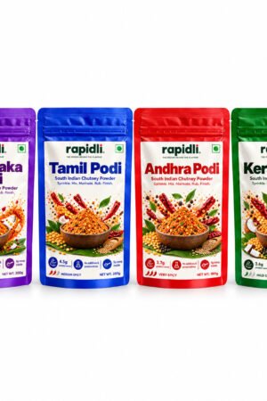 Four-Region Podi Collection – one pouch of each included regional podi